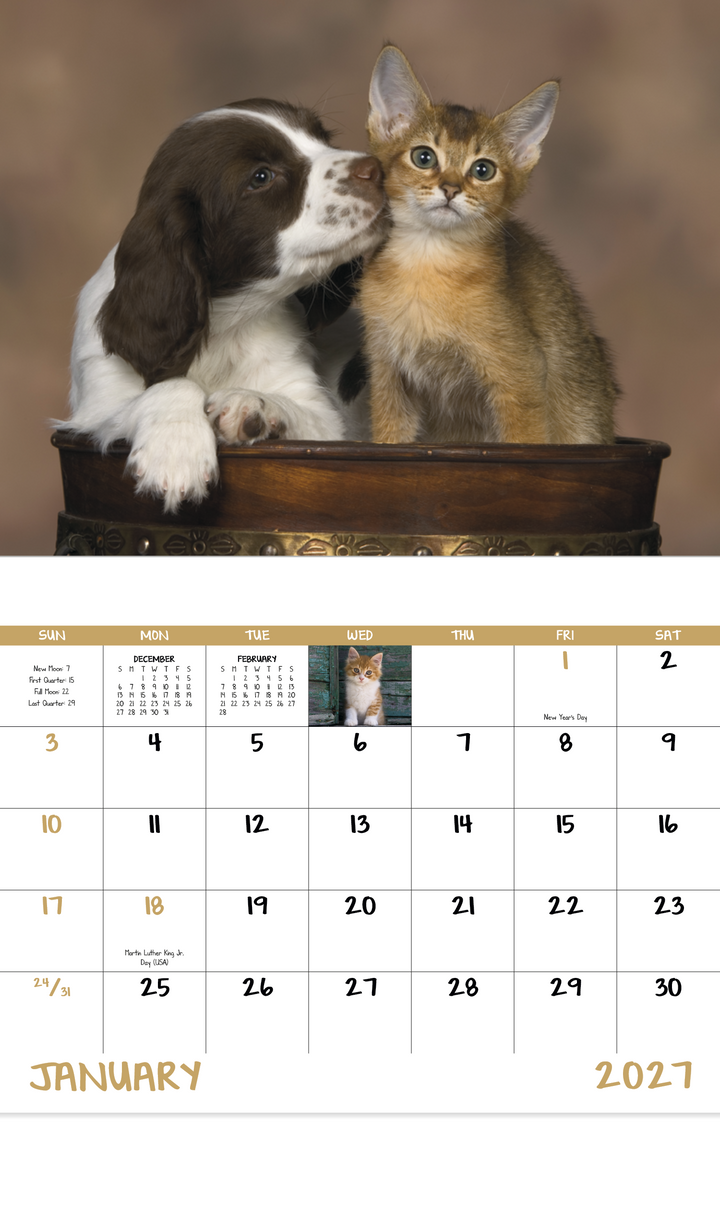 Good Value™ Puppies & Kittens - Stapled Calendar