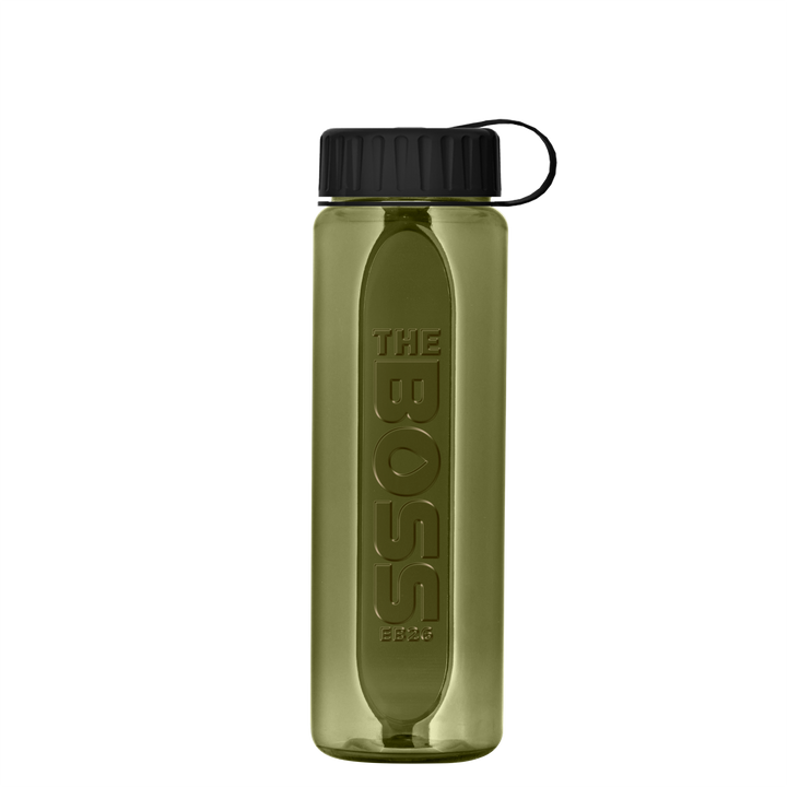 Boss Embossed RPET Bottle with Tethered Lid - 26 oz.