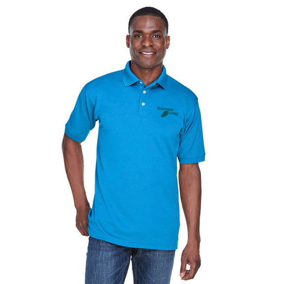 UltraClub Mens Platinum Performance Pique Polo Shirt - Embroidered