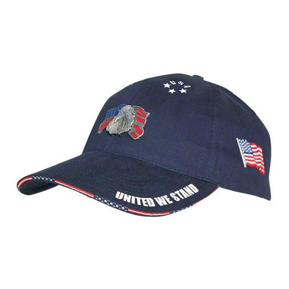 Cotton Cap w/Woven Flag Sandwich