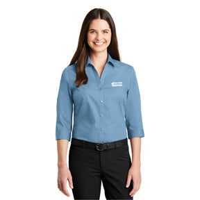 Port Authority Ladies 3/4 Sleeve Carefree Poplin Shirt