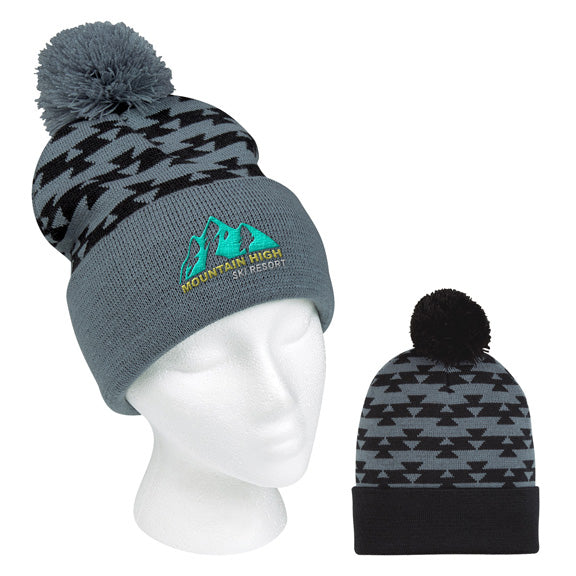 Aztec Pom Beanie Hat