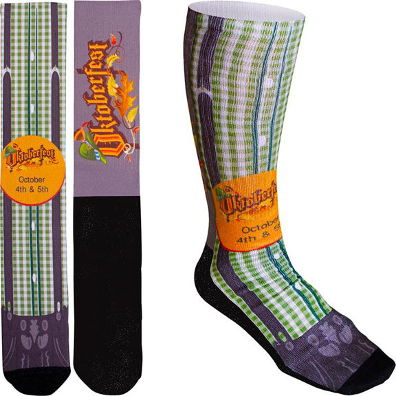 Mens Full Color Crew Promo Socks With Black Bottom