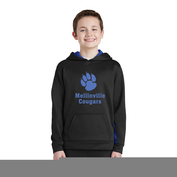 Sport-Tek Youth Sport Wick Fleece Colorblock Hooded Pullover