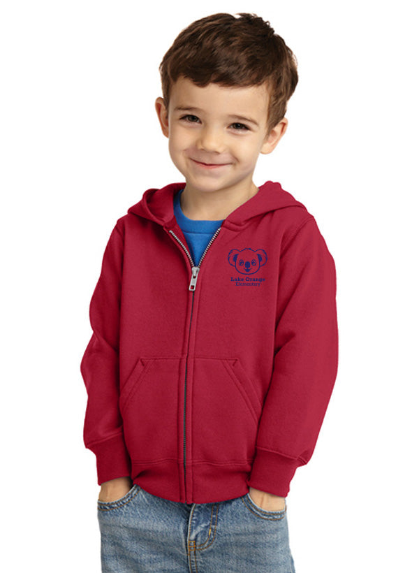 Port and Company Toddler Core Fleece Full Zip Hooded Sweatshirt