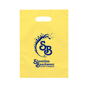 Aster 9 1/2 x 14  FROSTED DIE CUT BAG-Ink Imprint