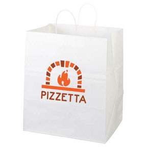 Brute White Kraft Shopper Bag 14W x 10 x 15-1/2H