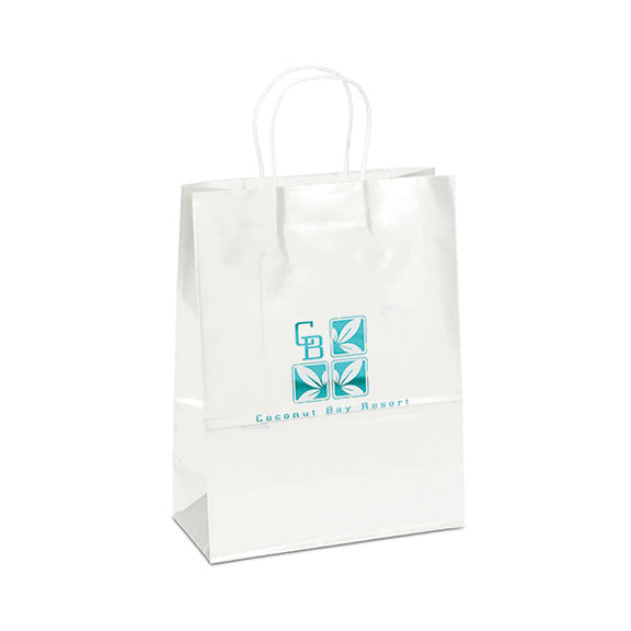 White Amber Gloss Shopper Bag 10W x 5 x 13H