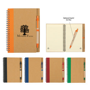 Eco Inspired Spiral Notebook and Pen