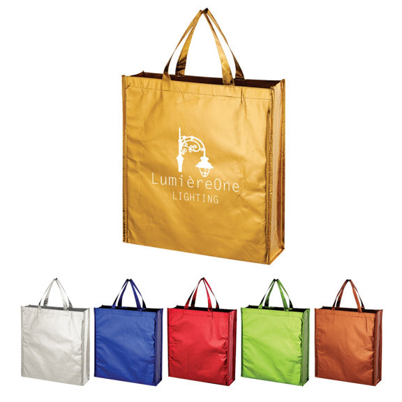 Metallic Non Woven Shopper Tote Bag