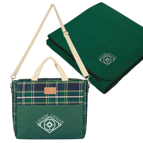 Tartan Cooler Bag With Fleece Blanket