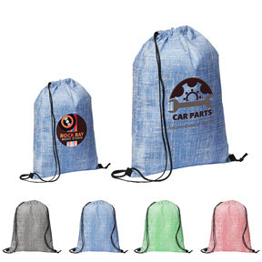 Denim Pattern Non Woven Drawstring Backpack