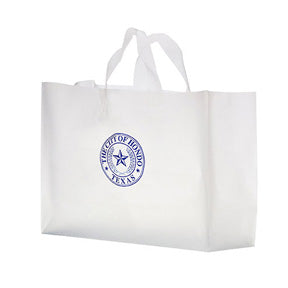 Clear Frosted Soft Loop Plastic Shopper Bag with Insert - 16 x 6 x 12