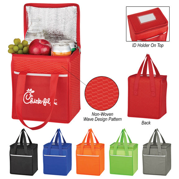 WAVE DESIGN NON-WOVEN COOLER LUNCH BAG