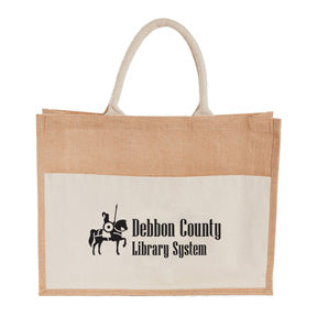 Jute Shopper Tote With Recycled Cotton Pocket