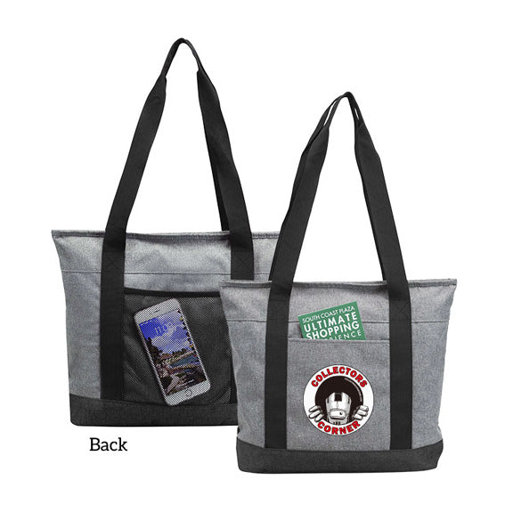 300D Polyester Heather Zippered Tote Bag