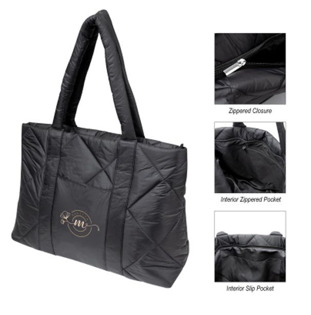 Luxe Quilted Puffer Tote Bag