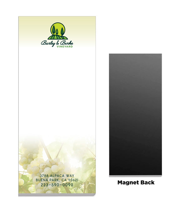 3 1/2 x 8 Full Color Magnetic Notepads-25 Sheet