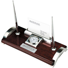 Clock Business Card Desk Set Gift