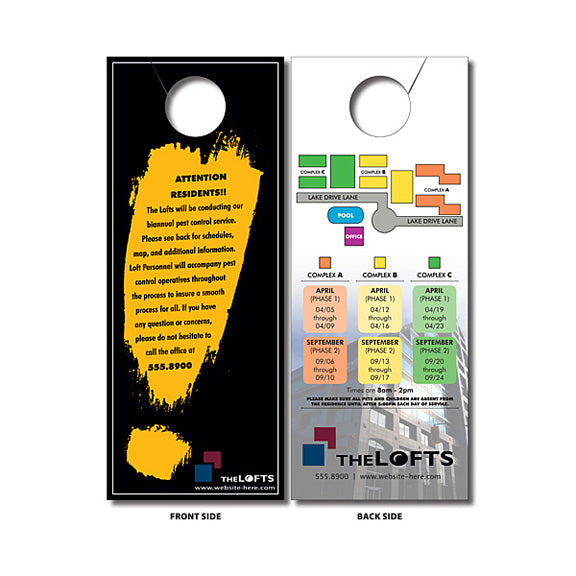 Plastic Door Hanger - 4x10 Laminated with Slit - 14 pt