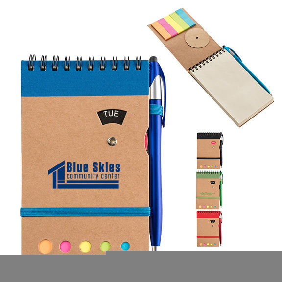 Cardboard Spiral Top Bound Jotter with Pen