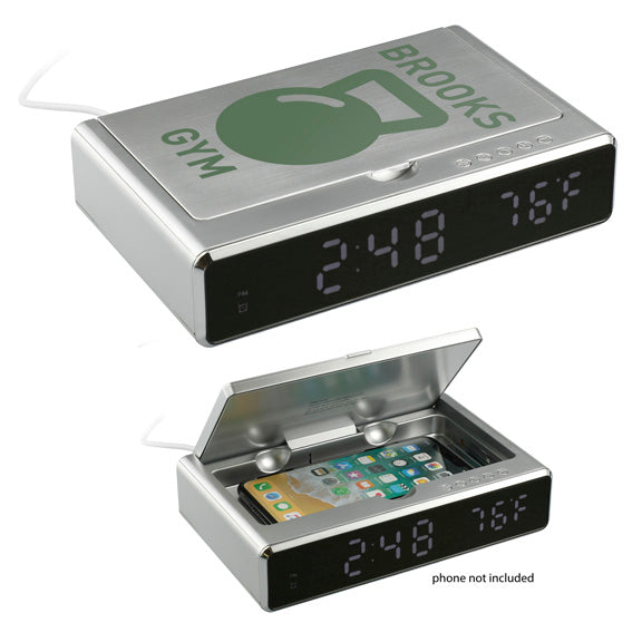 UV Sanitizer Desk Clock With Wireless Charging