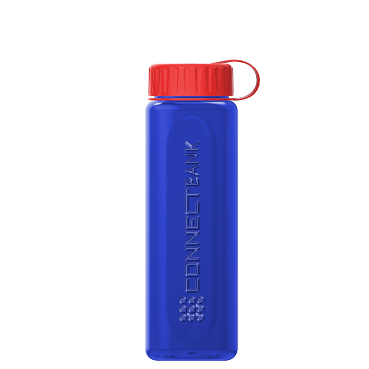Boss Embossed RPET Bottle with Tethered Lid - 26 oz.