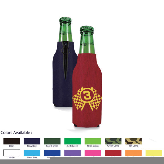 Foam Zipper Bottle Cooler - Spot Color