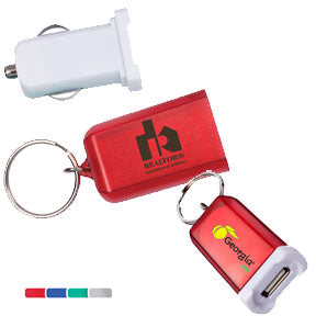 Mini Car Charger with Key Tag Ring