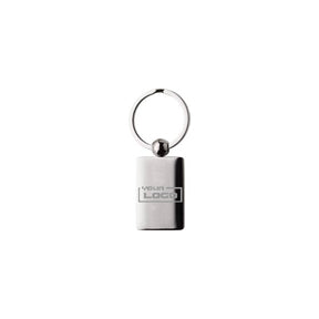 Perspective Rectangle Chrome Keychain