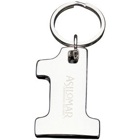 Number One Metal Key Tag