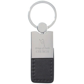 Metal and Simulated Leather Key Tag