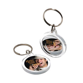 Round Acrylic Key Tag W/ Mirror Back