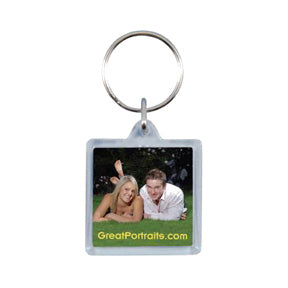 Square Acrylic Key Tag W/ Mirror Back