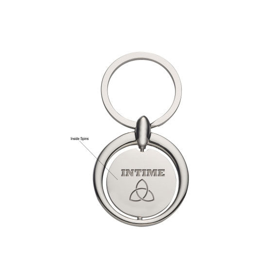 Round Spinning Metal Key Tag