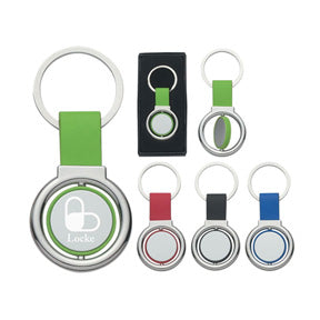 Circular Metal Spinner Key Tag