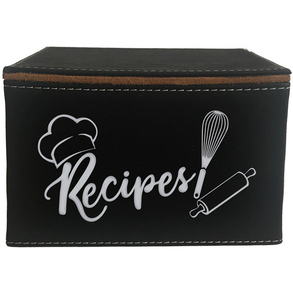 Black Leatherette Recipe Box