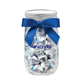 16oz Glass Mason Jar with Satin Bow