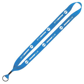 3/4 Economy Polyester Lanyard w/Metal Crimp and Metal Split-ring Attachment