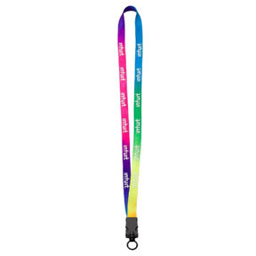 1/2 Tie-Dye Multicolor Lanyard w/Snap-Buckle Release w/O-ring Attachment