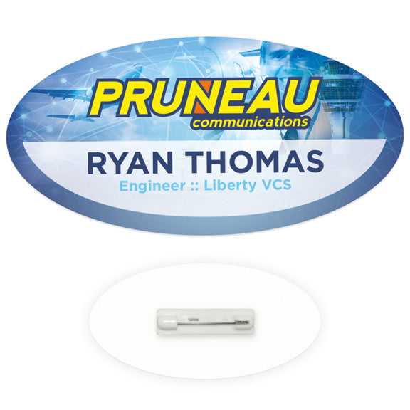 Oval Economy Name Tag