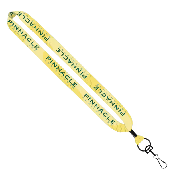 1 inch Dye Sublimated Lanyard with Metal Crimp Metal Swivel Snap