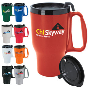 Budget Traveler(TM) Mug with Slider Lid - 16 oz.