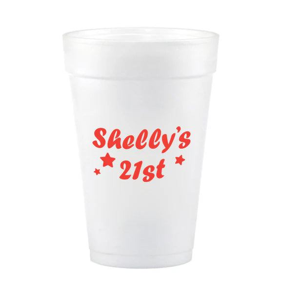 16 oz Foam Cup White Tradition Print