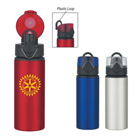 25 OZ Aluminum Sports Bottle With Pop-Up Lid