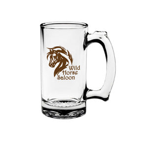 Thumbprint 12.5 Ounce Glass Tankard Mug