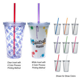 16 Oz. Double Wall Acrylic Tumbler With Insert