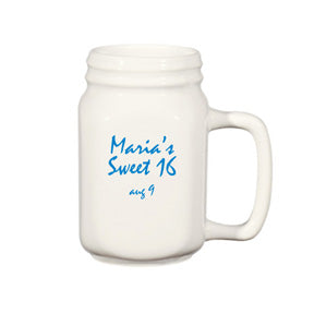 16 Oz. Ceramic Mason Jar - White