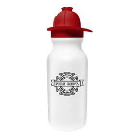 20 oz Value Cycle Bottle with Fireman Helmet Push n Pull Cap