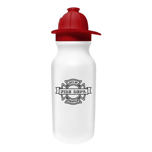 20 oz Value Cycle Bottle with Fireman Helmet Push n Pull Cap